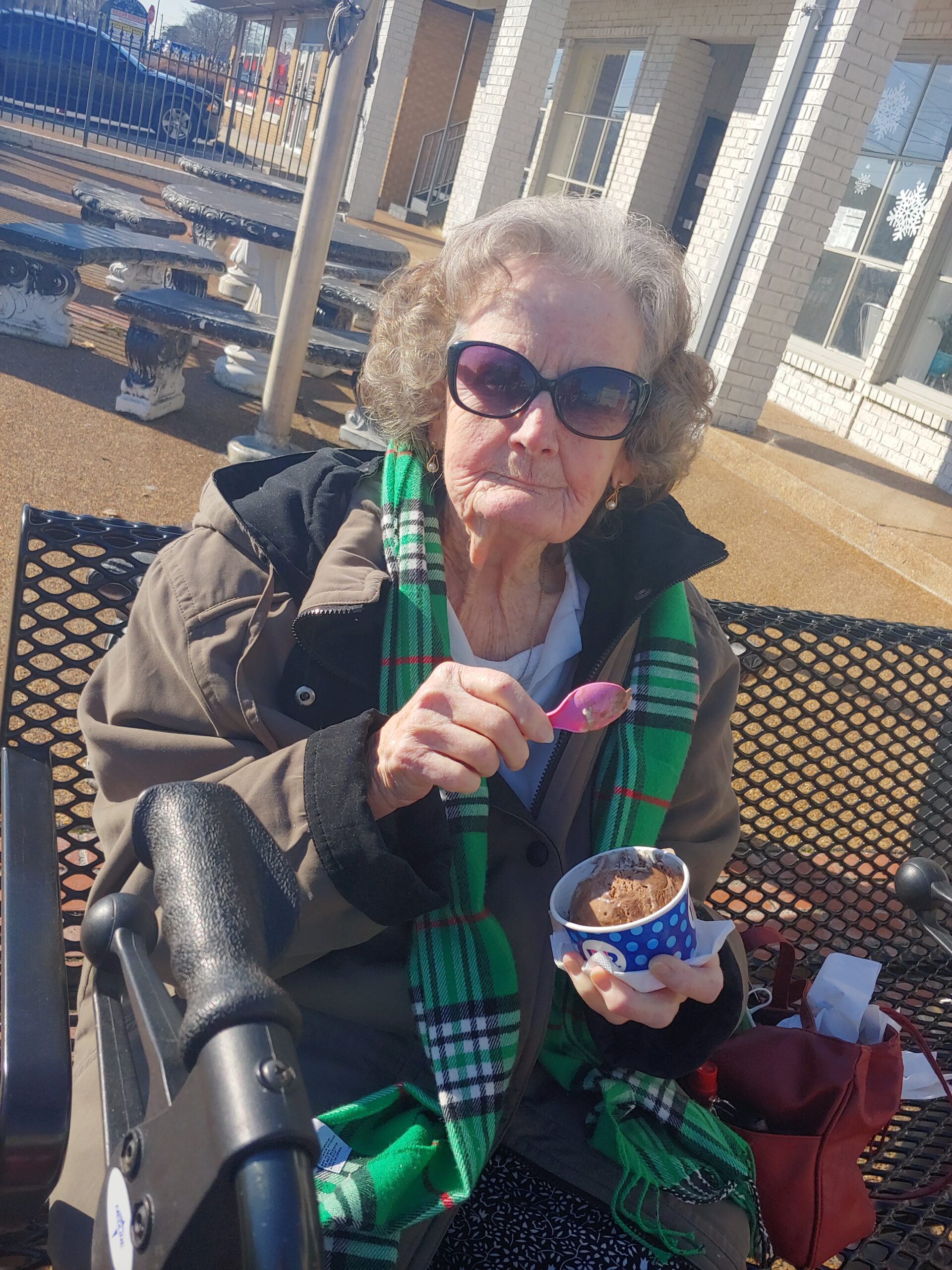 Ice cream in the winter sun